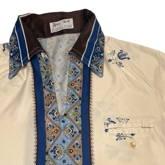 Alan Stuart 70s Retro Shirt Geometric Print Large Vintage Fall Streetwear - Picture 7 of 12